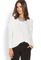 Forever21 Crochet Lace Panel Sweater