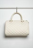 Forever21 Quilted Faux Leather Satchel (cream)