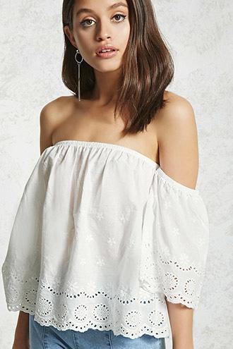 Forever21 Contemporary Laser-cut Blouse