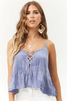 Forever21 Oil Wash Crisscross Ruffle Cami