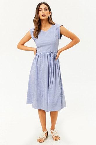 Forever21 Pinstriped Midi Dress