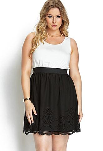 Forever21 Colorblocked Laser Cut Dress