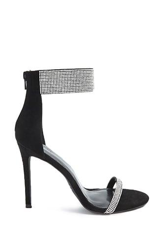 Forever21 Rhinestone-embellished Ankle Wrap Heels