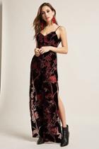 Forever21 Floral Velvet Burnout Jumpsuit