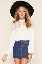 Forever21 Women's  Floral Lace-paneled Top