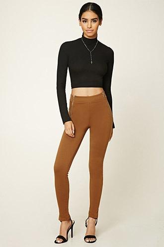 Forever21 Women's  Skinny Zippered Pants