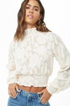 Forever21 Floral Burnout High Neck Top