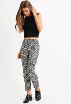 Forever21 Women's  Black & Cream Metallic Ornate Pants