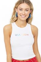 Forever21 Usa Crew Graphic Tank Top