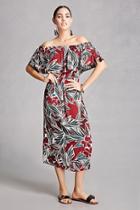 Forever21 Lush Tropical Print Midi Dress