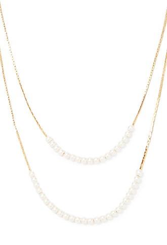 Forever21 Layered Faux Pearl Necklace (gold/cream)