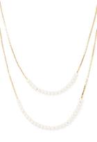Forever21 Layered Faux Pearl Necklace (gold/cream)