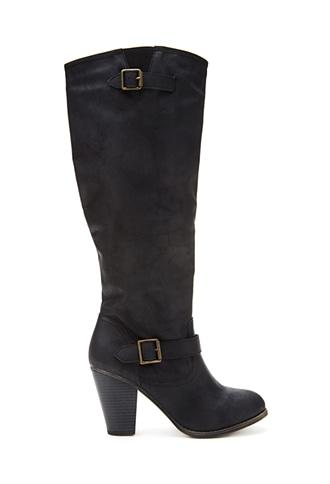 Forever21 Buckled Knee-high Boots (wide)