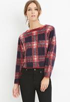 Forever21 Fuzzy Plaid Sweater