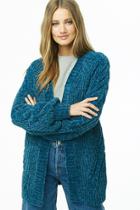 Forever21 Ribbed Chenille Open-front Cardigan