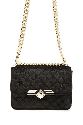 Forever21 Quilted Crushed Velvet Crossbody