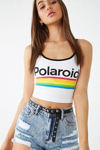 Forever21 Polaroid Graphic Cropped Cami