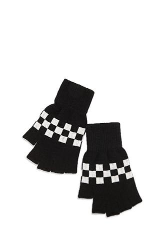 Forever21 Men Checkered Fingerless Gloves
