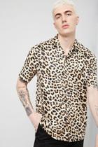 Forever21 Satin Leopard Print Shirt
