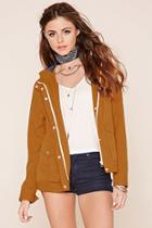 Forever21 Women's  Mustard Button-front Utility Jacket