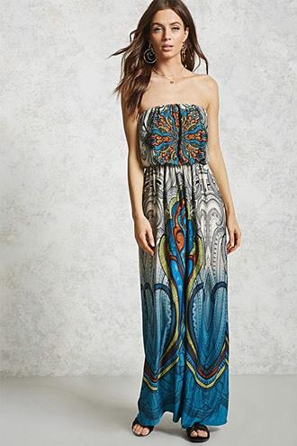 Forever21 Damask Print Maxi Dress