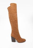Forever21 Women's  Faux Suede Knee-high Boots (chestnut)