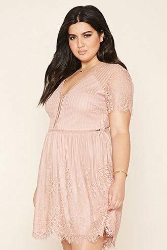 Forever21 Plus Women's  Plus Size Eyelash Lace Dress