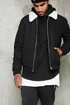 21 Men Men's  Zippered Sherpa Jacket