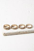 Forever21 Engraved Ring Set (antic Gold)