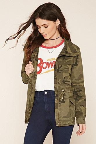 Forever21 Camo Drawstring Jacket