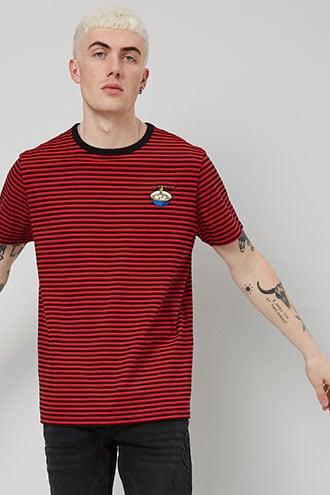 Forever21 Embroidered Ramen Graphic Striped Tee