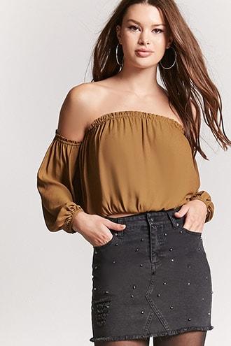 Forever21 Studed Denim Skirt