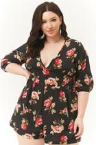 Forever21 Plus Size Plunging Floral Print Romper