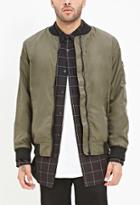 21 Men Zipped-sleeve Bomber Jacket