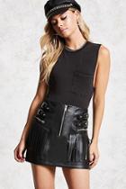 Forever21 Faux Leather Fringe Mini Skirt