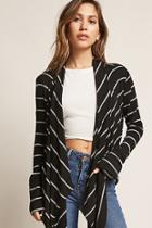 Forever21 Striped Angle-front Cardigan