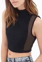 Forever21 Zippered Mesh Crop Top