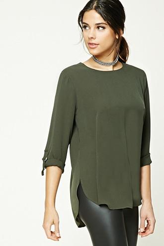 Forever21 Zip-back Dolphin Hem Top