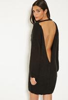 Forever21 Women's  Mlm V-cut Back Sweater Dress (black)