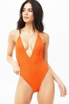 Forever21 Ribbed Crisscross One-piece Swimsuit