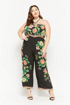 Forever21 Plus Size Strapless Floral Wide-leg Jumpsuit