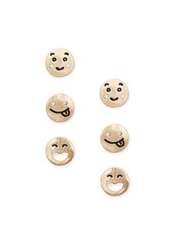 Forever21 Happy Face Stud Set
