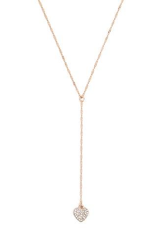 Forever21 Rhinestone Heart Drop Necklace