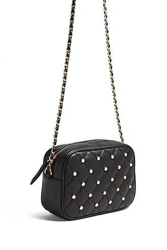 Forever21 Quilted Faux Pearl Crossbody Bag