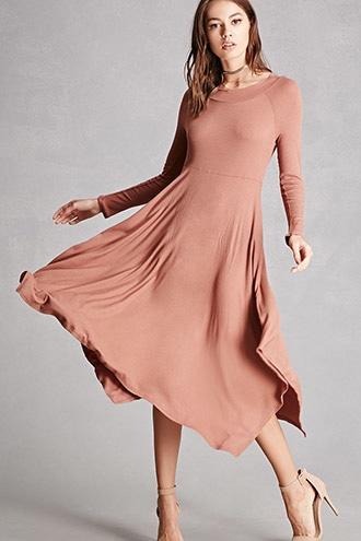Forever21 Ribbed Handkerchief Midi Dress