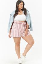 Forever21 Plus Size Linen-blend Striped Shorts