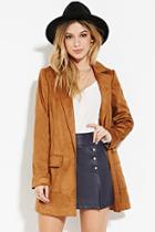 Forever21 Women's  Belted Faux Suede Coat