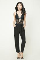 Forever21 Women's  Black Belted Palazzo Pants