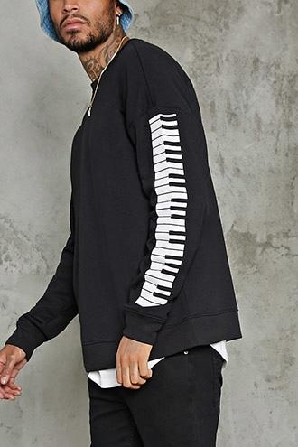 Forever21 Piano Keys Graphic Sweatshirt