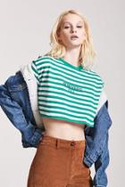 Forever21 Stripe Nowhere Usa Graphic Tee